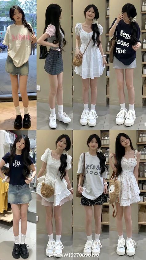 #fashion, #style, #outfitinspiration, #beauty ,#outfitsideas ,#trendyoutfits ,#falloutfits ,#winteroutfits ,#summeroutfits Korean Clothes Summer, Korean Back To School Outfits, Cute Summer Outfits Japan, Summer Ootd Korean, Kpop Outfits Summer, Douyin Outfits Summer, Inverted Triangle Outfits Aesthetic, Korean Outfits Summer, Summer Outfit Korean