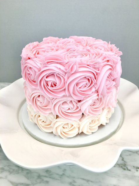 Ombre Rosette Cake Kit – Cake Couture Love Different Gel, Pink Rosette Cake, Ombre Rosette Cake, Buttercream Rosettes, Cake Challenge, Offset Spatula, Cake Designs For Girl, 8 Cake, Floral Cakes