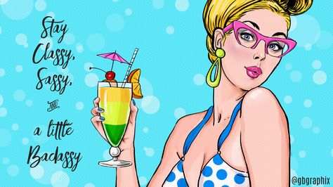 GB Graphix  |   Desktop Downloads | Free Downloads | Desktop Wallpaper | Summer Desktop Wallpaper  | Ragazza Pop Art, Popart Cartoon, Desktop Wallpaper Summer, Illustration Pop Art, Pop Art Vintage, Pop Art Images, Girls Party Invitations, Blond Girl, Colorful Drinks