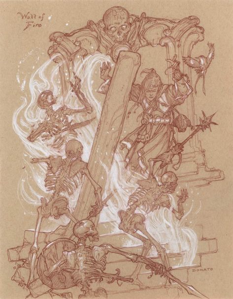 ArtStation - Wall of Fire, Donato Giancola Uprooted Naomi Novik, Naomi Novik, Donato Giancola, Wild Animal Sanctuary, How To Make Drawing, Interior Illustration, Toned Paper, Dragon Art, Book Characters