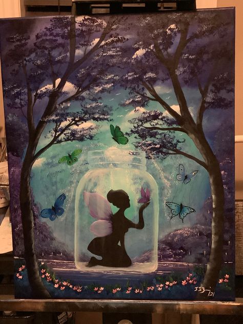 Fairy Acrylic Painting, Fairytale Forest, Fairy Paintings, Fairy Drawings, Tempera Painting, Fairy Wands, Muse Art, Cute Fairy, Small Canvas Art