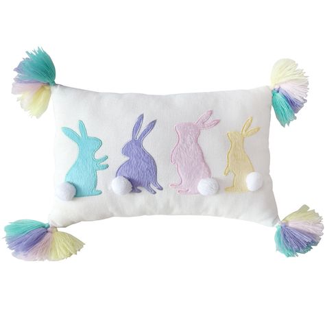 null Baby Easter Basket, Bunny Pillow, Cute Cushions, Diy Pillow Covers, Easter Craft Decorations, Easter Pillows, Pillow Inspiration, Easter Embroidery, Hand Crafts For Kids