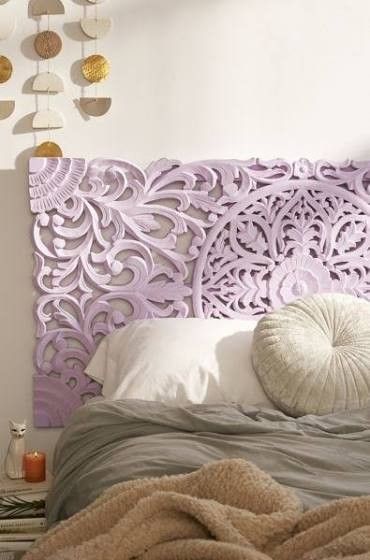 Lavender Headboard, Accent Headboard, Bedroom Inspirations Green, Green Headboard, Carved Headboard, Diy Headboard, Neutral Bedroom, Headboards, Headboards For Beds