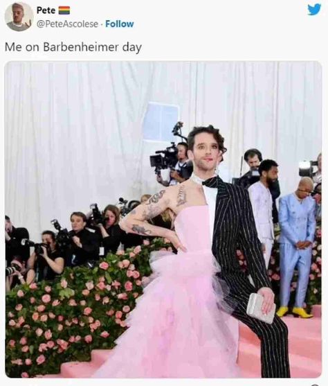 Collection of Barbenheimer Memes - Barbie vs Oppenheimer Michael Urie, Gala Outfits, Met Gala Outfits, Dresses Couture, Sharara Designs, Met Gala Dresses, Gala Outfit, Met Ball, Met Gala Red Carpet