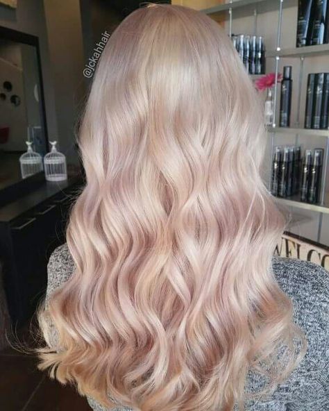 #softpinkhair #translucentpink #wavyhair #paselhair #pastelpink #blondehair #platinumhair #whitehair #paulmitchellcolor #pink #hair Soft Pink Blonde Hair, Light Blonde Pink Hair, Milk Pink Hair, Champagne Blonde Hair Rose Gold, Pink Toned Blonde Hair, Platinum Pink Hair, Pinky Blonde, Pink Silver Hair, Blonde Pink Hair