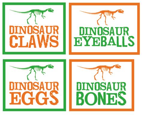 DINOSAUR SNACK LABELS Dino Themed Food Dinosaur Snacks, Dinosaur Labels Printable Free, Dinosaur Food Labels Free Printable, Dino Food Labels, Dinosaur Party Signs, Dino Party Food Labels, Dinosaur Themed Food, Dino Party Food, Dinosaur Food Labels