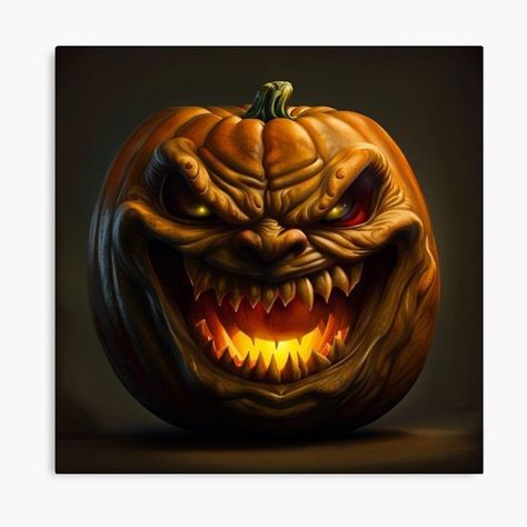 Jack Freestone, Evil Pumpkin, Pumpkin Canvas, Halloween Pumpkin Designs, Pumpkin Stickers, Horror Movie Art, Halloween Images, Pumpkin Design, Halloween Prints