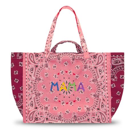 Usa Embroidery, Strawberry Pink, Embroidered Tote Bag, Embroidered Tote, Quilted Tote Bags, Cotton Bandanas, Quilted Totes, Medium Tote, Look Plus