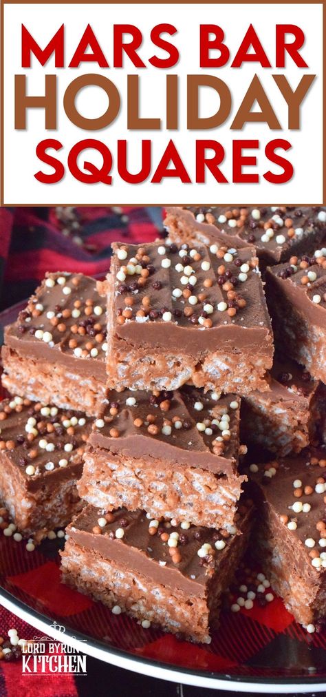 No Bake Chocolate Marshmallow Squares, Mars Bars Squares, Christmas Squares And Bars, Christmas Bars And Squares, Mars Bar Squares, Holiday Squares, Holiday Cooking Christmas, Rice Krispies Cereal, Mars Bars