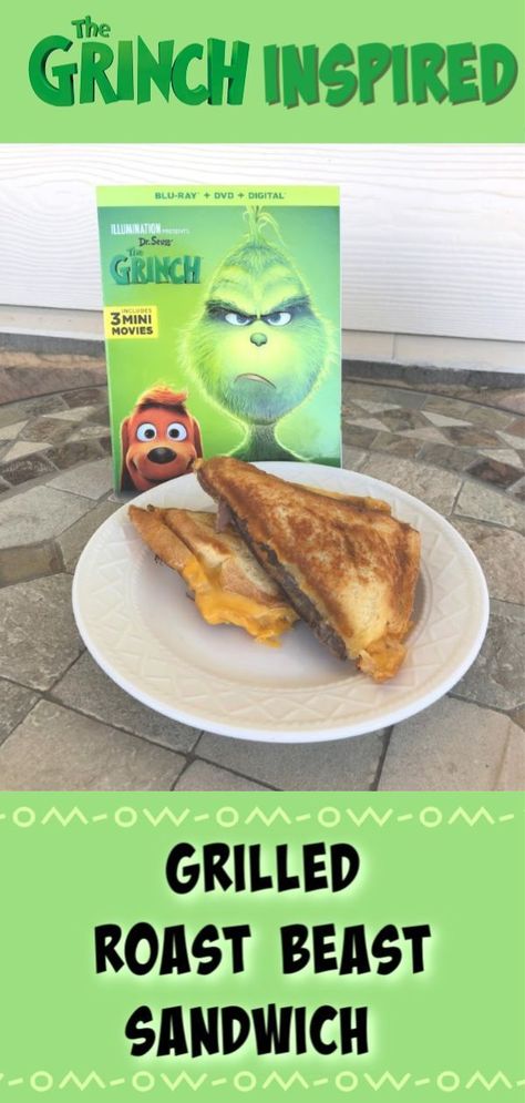 The Grinch 2018, The Grinch Recipes, The Grinch party ideas, The grinch party food, the grinch food ideas, grilled roast beast sandwich, grilled roast beef sandwich #lunch #christmas #grinch Grinch Food Ideas, Grinch Party Food, The Grinch Party, Grinch Recipes, The Grinch 2018, Grinch Party Ideas, Grinch Food, Family Night Ideas, Grilled Roast Beef