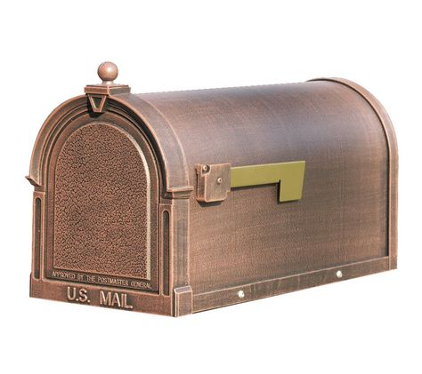 Copper Mailbox, Residential Mailboxes, Rural Mailbox, Mailbox Landscaping, Metal Flag, Mailbox Posts, The Berkshire, Newspaper Holder, Mailbox Post