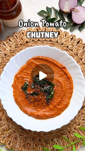 Onion Tomato Chutney, Udaipur Food, Onion Tomato Chutney Recipe, Onion Chutney Recipe, Chana Dal, Urad Dal, Tomato Chutney, Cumin Seeds, Chutney Recipes