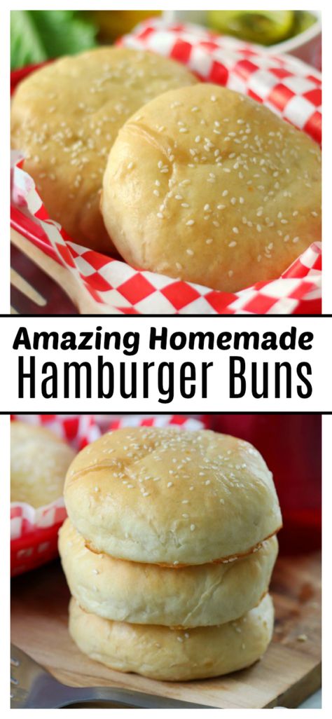 Homemade Burger Buns, Burger Buns Recipe, Hamburger Bun Recipe, Panini Hamburger, Homemade Hamburger Buns, Homemade Buns, Homemade Bread Recipes Easy, Homemade Hamburger, Buns Recipe