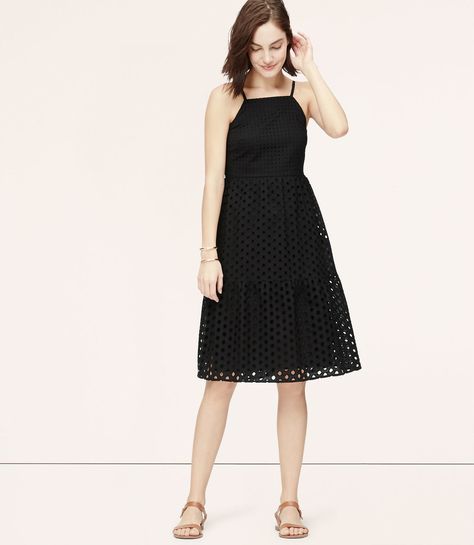 26 Flawless Dresses For Your End-of-Summer Party Plans: The only thing better than actually hitting up a Summer shindig is knowing you're about to be the best dressed woman there. Black Eyelet Dress, Cotton Sundress, Loft Dress, Eyelet Dress, Long Black Dress, Loft Dresses, Tiered Dress, Cami Dress, Stylish Dresses