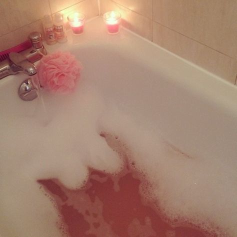 Bathtime Relaxation, Pink Bubble Bath, Spa Night, Pink Baths, Pink Bubbles, Tumblr Photography, Pink Lady, Splish Splash, Sweet Nothings