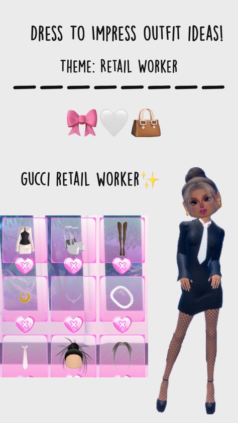 Theme: Retail Worker✨ Retail Worker, Outfits Ideas, Outfit Idea, Dress To Impress