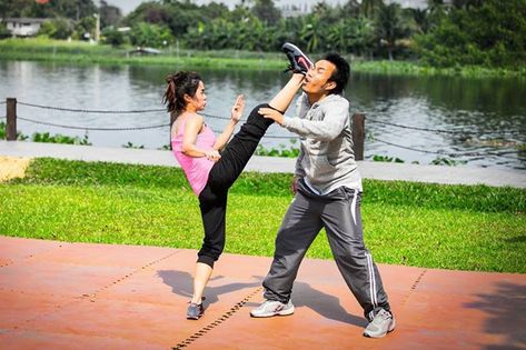 The Blind Ninja — Jeeja Yanin  fight training Ben Bruce, Boxe Thai, Trening Sztuk Walki, Action Pose Reference, Martial Arts Girl, Martial Arts Techniques, Pencak Silat, Martial Arts Women, Action Pose