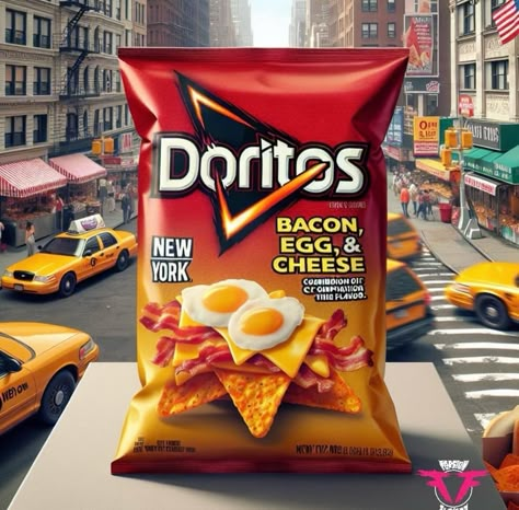 Somebody made baconeggandcheese Doritos. So I had to make a whole bunch of New York style Doritos too #nyc #NewYorkForever #Doritos Doritos Pizza, Packaged Snacks, Junk Food Snacks, Dr Pepper, Weird Food, New York Style, Fun Snacks, Junk Food, Diy Food