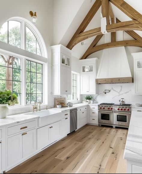 Big White House Farmhouse Interior, White House Farmhouse, Big White House Farmhouse, Big White House, Second Kitchen, House Farmhouse, Future Kitchen, Barn Style House, House Inside