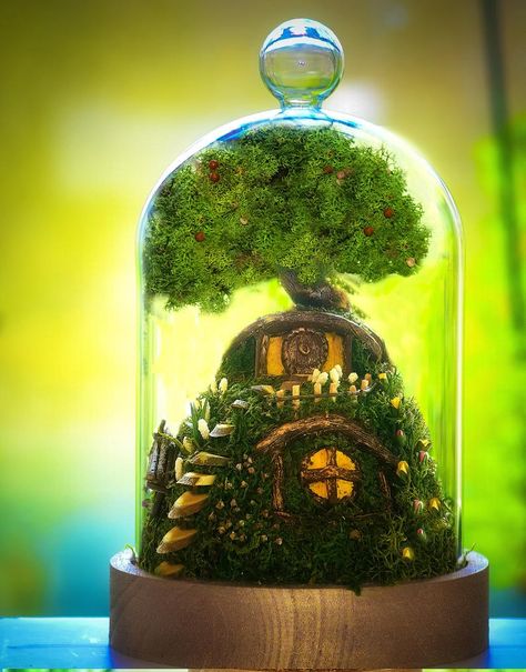 Hobbit Terrarium Lord of the rings The hobbit Moss | Etsy Hobbit Terrarium, Hobbit Gifts, Lord Of The Rings Decor, House Terrarium, Tiny Terrarium, Zelda Party, Centrepiece Ideas, Lotr Wedding, Casa Hobbit