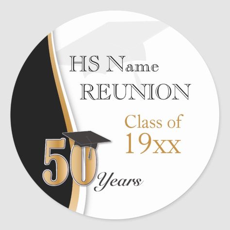 Reunion Name Tags, 50th Class Reunion Ideas, High School Class Reunion, Class Reunion Decorations, Reunion Decorations, Mortar Board, Reunion Gift, School Kids Crafts, Reunion Games