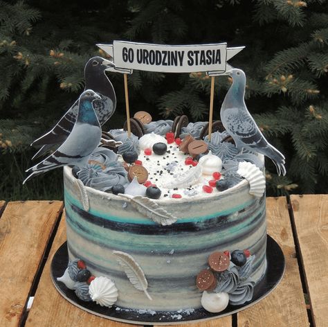 Pigeon Cake Ideas, Pigeon Cake, Cinderella Birthday Cake, Pet Pigeon, Cute Pigeon, Marvel Cake, Baker Cake, Cake Designs Images, Cool Cake Designs