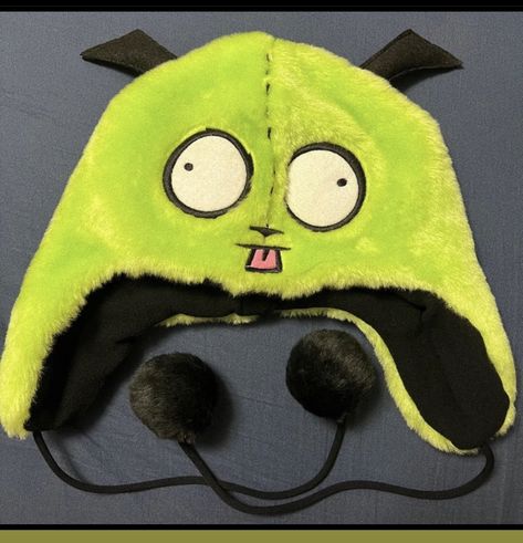 scene invader zim gir beanie depop Scene Invader Zim, Scene Clothing, Invader Zim Gir, Zim Gir, Scene Accessories, Silly Clothes, Scene Core, Things I Need To Buy, Cat Watch