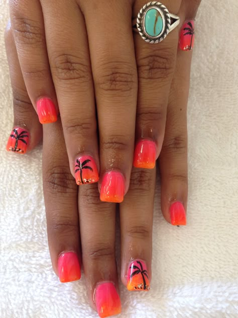 Luau Nails Designs, Beach Nail Ideas Summer, Jamaican Nails Ideas, Maui Nails, Luau Nails, Mexico Nails, Summer Nails Art Designs, Ongles Design, Activities Director