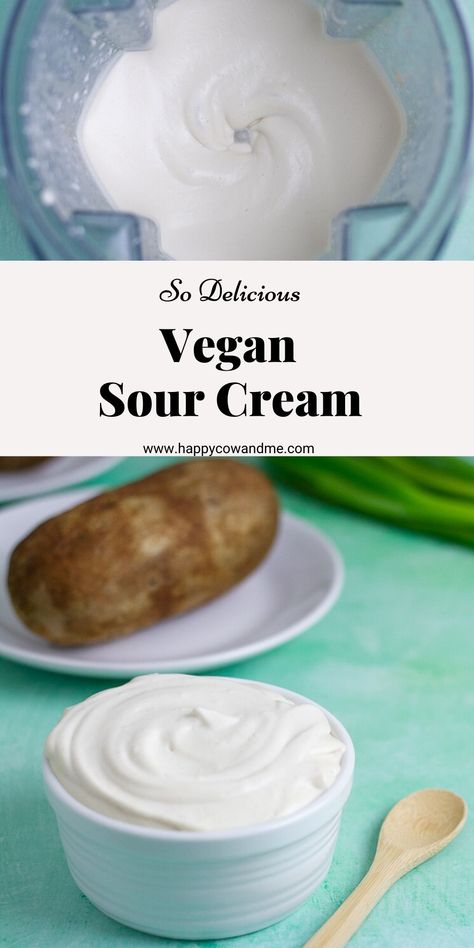 Vegan Chicken Recipes, Cashew Sour Cream, Vegan Cheese Recipes, Sour Cream Recipes, Dairy Free Alternatives, Vegan Dip, Vegan Sour Cream, Vegan Sauces, Sem Lactose