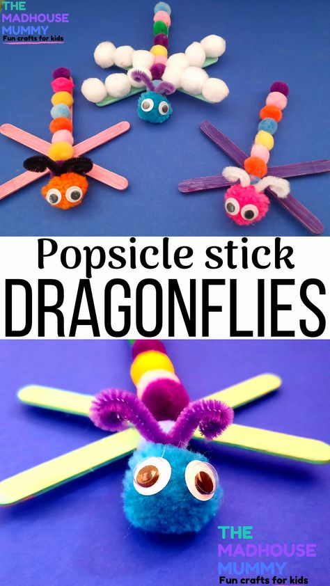 Popsicle Stick Crafts For Kids, Mummy Crafts, May Crafts, Diy Paper Flowers, Insect Crafts, Popsicle Crafts, Bug Crafts, Toddler Arts And Crafts, Simple Craft