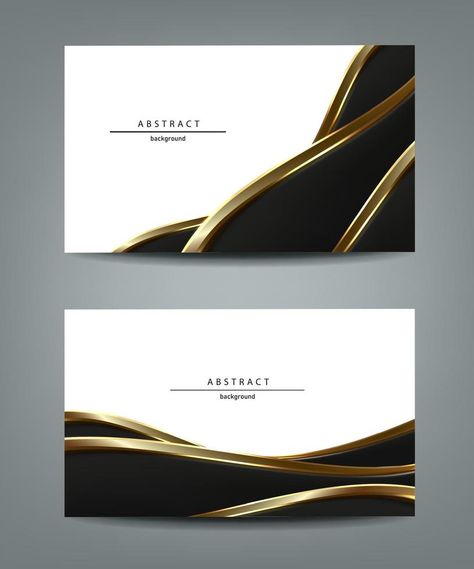 Set of horizontal vector abstract templates. Luxury black background with gold vertical lines. Invitation card or flyer. Horizontal Invitation Card, Invitation Background Templates, Horizontal Flyer Design, Black Background With Gold, Abstract Template, Invitation Background, Graphic Design Ads, Vertical Lines, Card Invitation