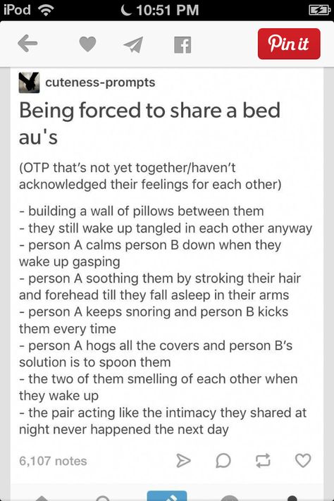 Forced to share a bed au One Bed Writing Prompts, One Bed Prompt, Bed Sharing Prompts, Before Bed Scenarios, Only One Bed Prompt, Yandere Writing, Bed Story, Otp Prompts, Bed Scene