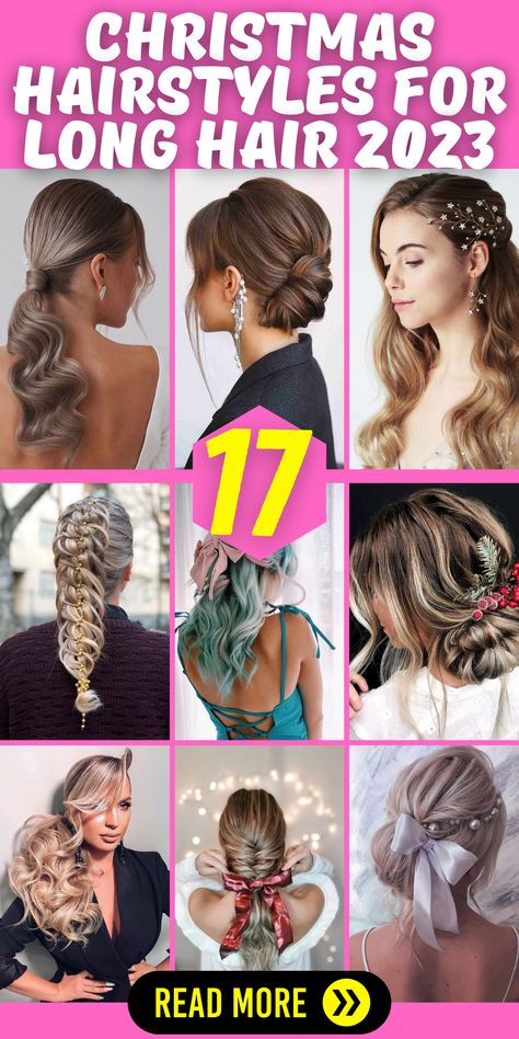 Quick and Easy Christmas Hairstyles for Long Hair 2023: Need a last-minute Christmas hairstyle? Try quick and easy options for long hair in 2023. You can DIY these styles at home and still look elegant for your holiday celebrations. These simple DIY Christmas hairstyles are perfect for women with long, wavy hair. Get ready for your Christmas party with these simple and quick holiday hair ideas. Hairstyles For Long Hair 2023, Hairstyles For Blonde Hair, Christmas Hairstyles For Long Hair, Long Hair 2023, Beautiful Makeup Looks, Hairstyle Ideas For Long Hair, Christmas Hairstyle, Easy Party Hairstyles, Party Hairstyle