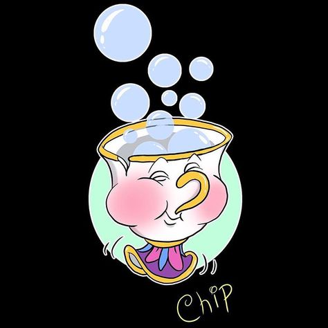 Chip - Beauty and the Beast #kakunat #chip #cup #beautyandthebeast #disney #bubbles #funny #digitalart #sketch #draw #drawing #art #artist… Chip Tea Cup, Chip Beauty And The Beast, Fandom Tattoos, Beauty And The Beast Tattoo, Hero Crafts, Disney Camping, Disney Sleeve, Chip Art, Disney Paintings