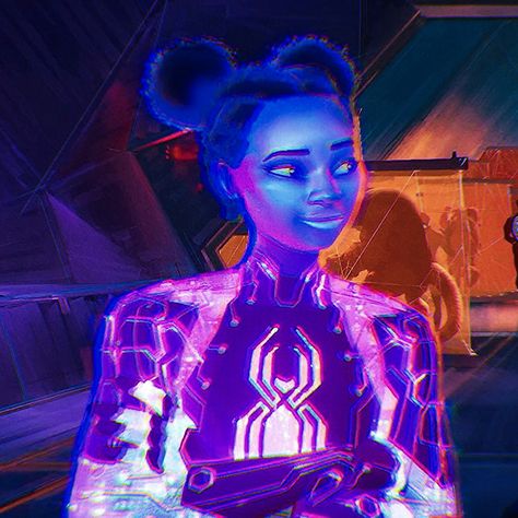 Margo Spiderverse, Spider Byte Pfp, Spider Byte Icon, Margo Kess Spiderverse Fanart, Spider-man Atsv Art Style, Movie Character Costumes, Iconic Movie Characters, Miles Morales Spiderman, Visual Media