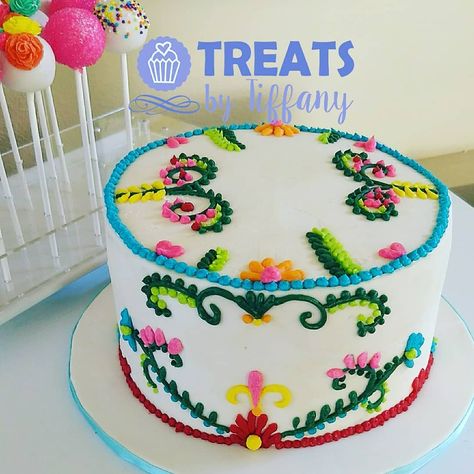 Fiesta Bridal Shower Cake, Fiesta Sheet Cake, Bridal Fiesta, Engagement Party Cake, Fiesta Bridal Shower, Vanilla Sponge Cake, White Bridal Shower, Panda Party, Vanilla Sponge