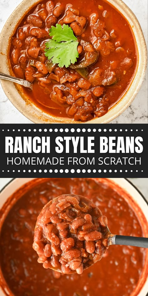 Texas Ranch Style Beans Recipe, Tex Mex Beans, Hot Beans Recipe, Diy Ranch Style Beans, Homemade Ranch Style Beans, Ranch Beans Crockpot, Tejano Beans, Ranch Style Beans Recipe Ideas, Ranch Style Baked Beans