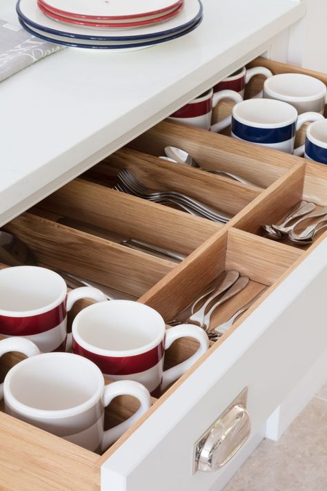 Cup Drawer, Humphrey Munson, Kitchen Butlers Pantry, Terrace Kitchen, Cutlery Drawer, Kitchen Company, Drawer Inserts, Kitchen Organisation, Island With Seating