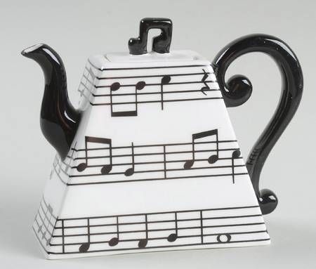 Fitz & Floyd Musical Collection Music Sheet - Boxed Music Boxes Aesthetic, Music Ceramic Art, Music Jewelry Box, Music Mugs, Cute Teapot, Novelty Teapots, Teapots Unique, Enesco Music Boxes, Unique Tea