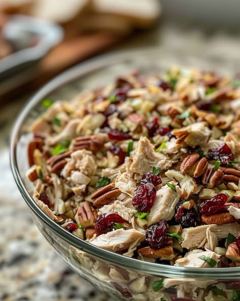 Cranberry Pecan Chicken Salad, Honey Dijon Dressing, Dijon Dressing, Pecan Chicken Salads, Cranberry Chicken, Turkey Salad, Pecan Chicken, Pecan Salad, Fresh Salad Recipes