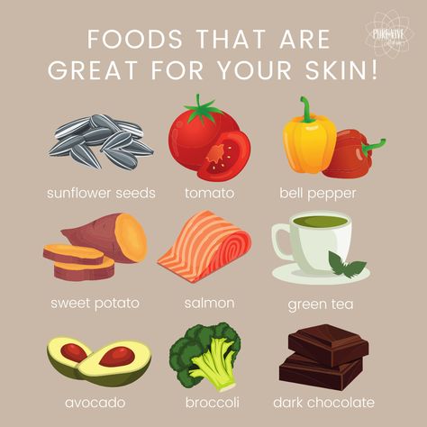 Best Foods For Skin, Food For Glowing Skin, Salmon And Sweet Potato, Foods For Healthy Skin, Makanan Diet, Healthy Lifestyle Food, Skin Food, Health Problems, Healthy Tips