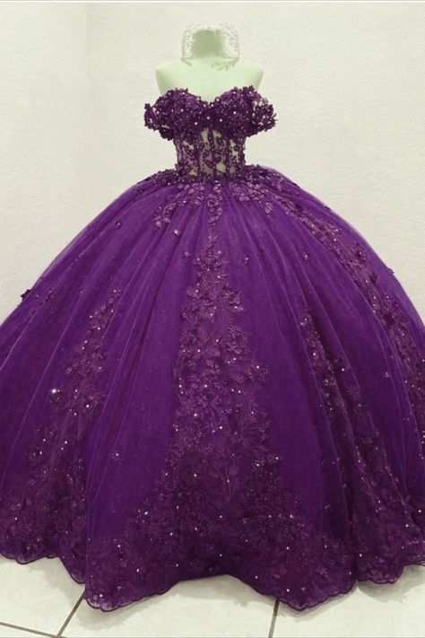 Dark Purple Quinceanera, Dark Purple Ball Gown, Dark Purple Quinceanera Dresses, Purple Quince Dress, Dresses Dark Purple, Purple Quinceanera, Purple Ball Gown, Purple Quince, Purple Quinceanera Dresses