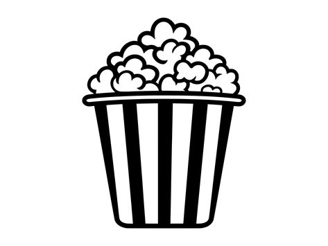 Theatre Snacks, Popcorn Vector, Popcorn Svg, Popcorn Logo, Silhouette Cameo Projects Beginner, Movie Theater Snacks, Halloween Popcorn, Movie Popcorn, Popcorn Bucket