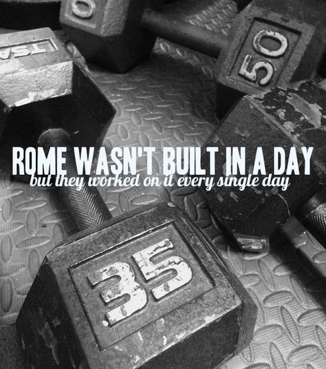 Rome wasn't built in a day, but they worked on it every single day. Goblet Squat, Gym Quote, Gym Humor, A Gym, Bodybuilding Motivation, Sport Motivation, Fitness Motivation Quotes, I Work Out, Health Motivation