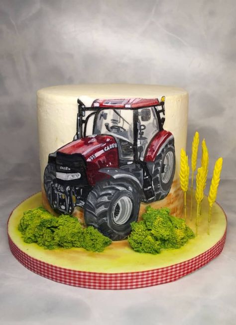 Farm Cakes For Men, Farmer Cake For Men, Tractor Cake For Men, Farmer Birthday Cake, Cake Tractor, Farmer Cake, Grooms Cake Tables, Tractor Birthday Cakes, 75 Birthday Cake