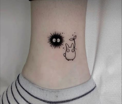 Kodama Tattoo, Tatuaje Studio Ghibli, Studio Ghibli Tattoo, Wrist Tattoo Designs, Tattoos For Dog Lovers, Ghibli Tattoo, Petite Tattoos, Cute Tiny Tattoos, Cute Little Tattoos