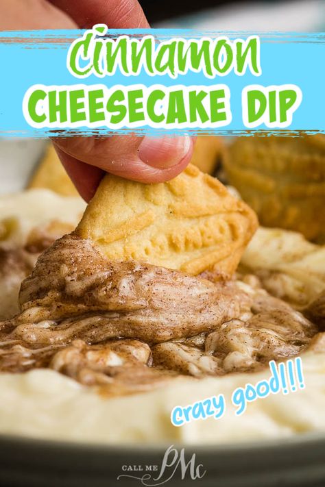 Cinnamon Cheesecake Dip is a creamy, delicious dessert recipe that can be mixed up in a couple of minutes. This easy, no-bake dessert is perfect for dipping fresh fruit and cookies. Easy Dessert Dips, Cheesecake Dip Recipe, Cinnamon Desserts, Cinnamon Cheesecake, Baked Dips, Dessert Dip, Cheesecake Dip, Sweet Dips, Bake Dessert