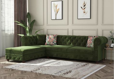 Olive green sofa