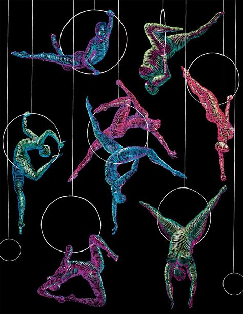 Aerial Gymnastics, Aerial Acrobatics, Drawing Ideas List, Aerial Dance, Aerial Arts, Aerial Hoop, Circus Art, Aerial Silks, Silk Art