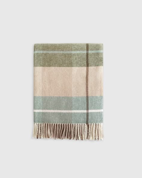 Italian Recycled Cotton Plaid Throw Brown Plaid Blanket, Vintage Camp Blanket, Green Lake House, Coastal Cottage Core, Cottage Colors, Timeless Closet, Sofa Throws, Herringbone Throw, Plaid Throw Blanket